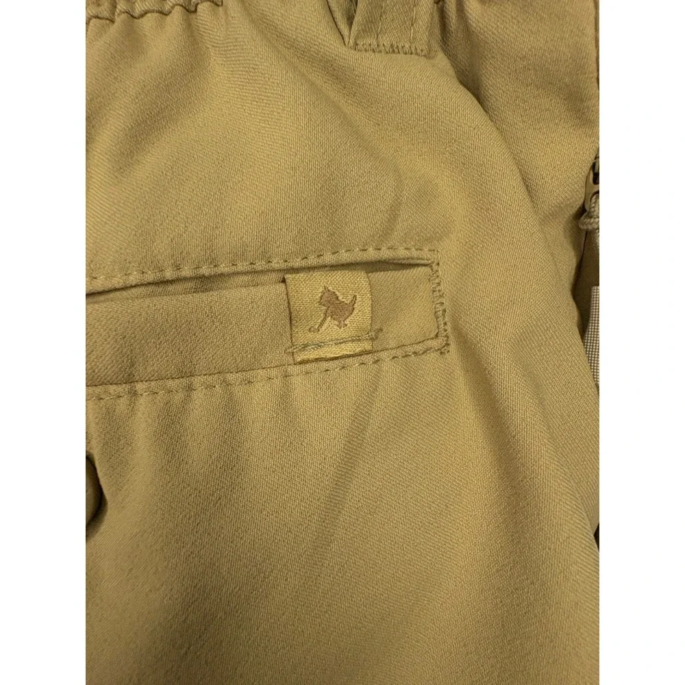 Birdie Bound Mens Golf Pants Beige Tie‎ Front Lightweight Sz Med Spandex Blend